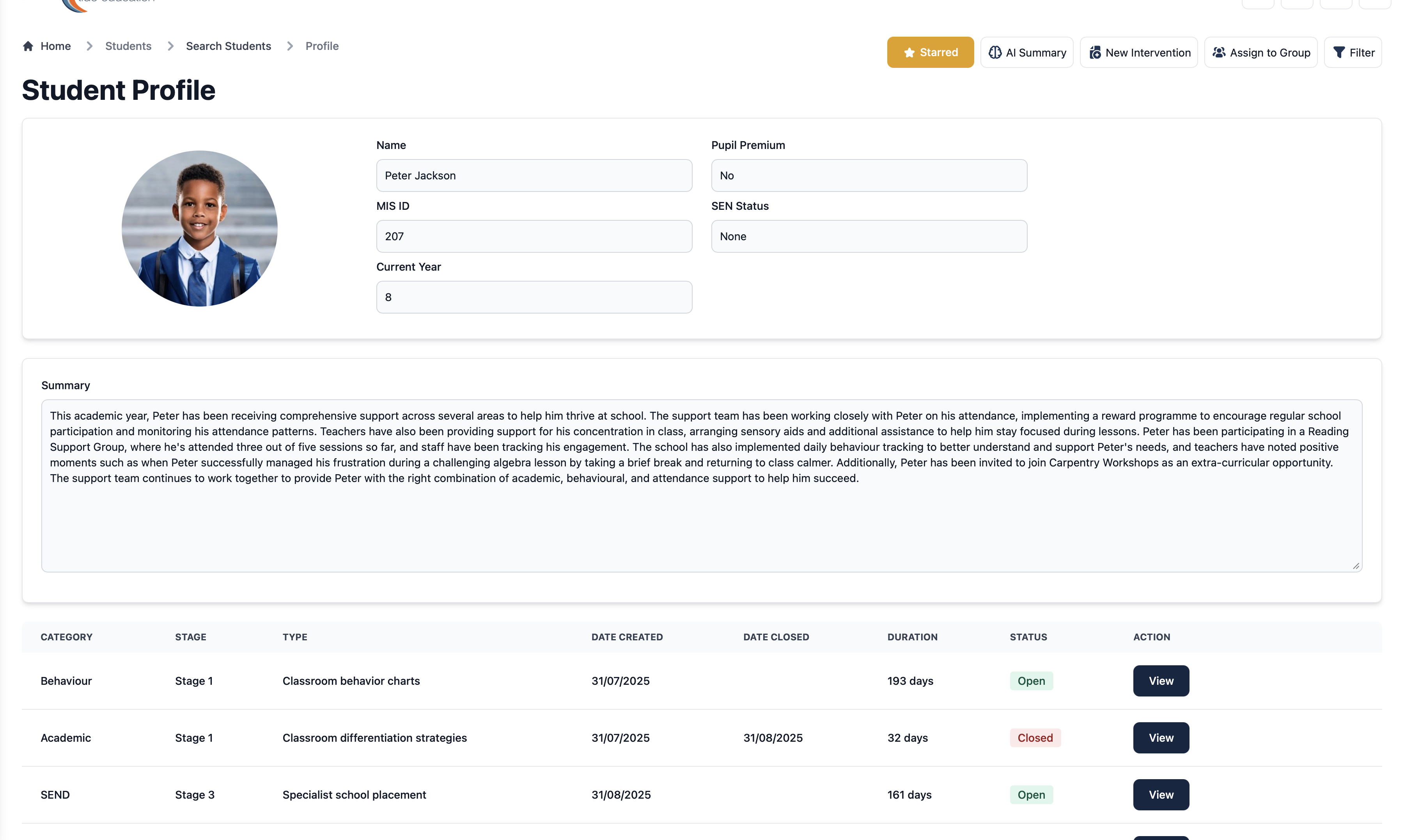 Meeting - desktop view