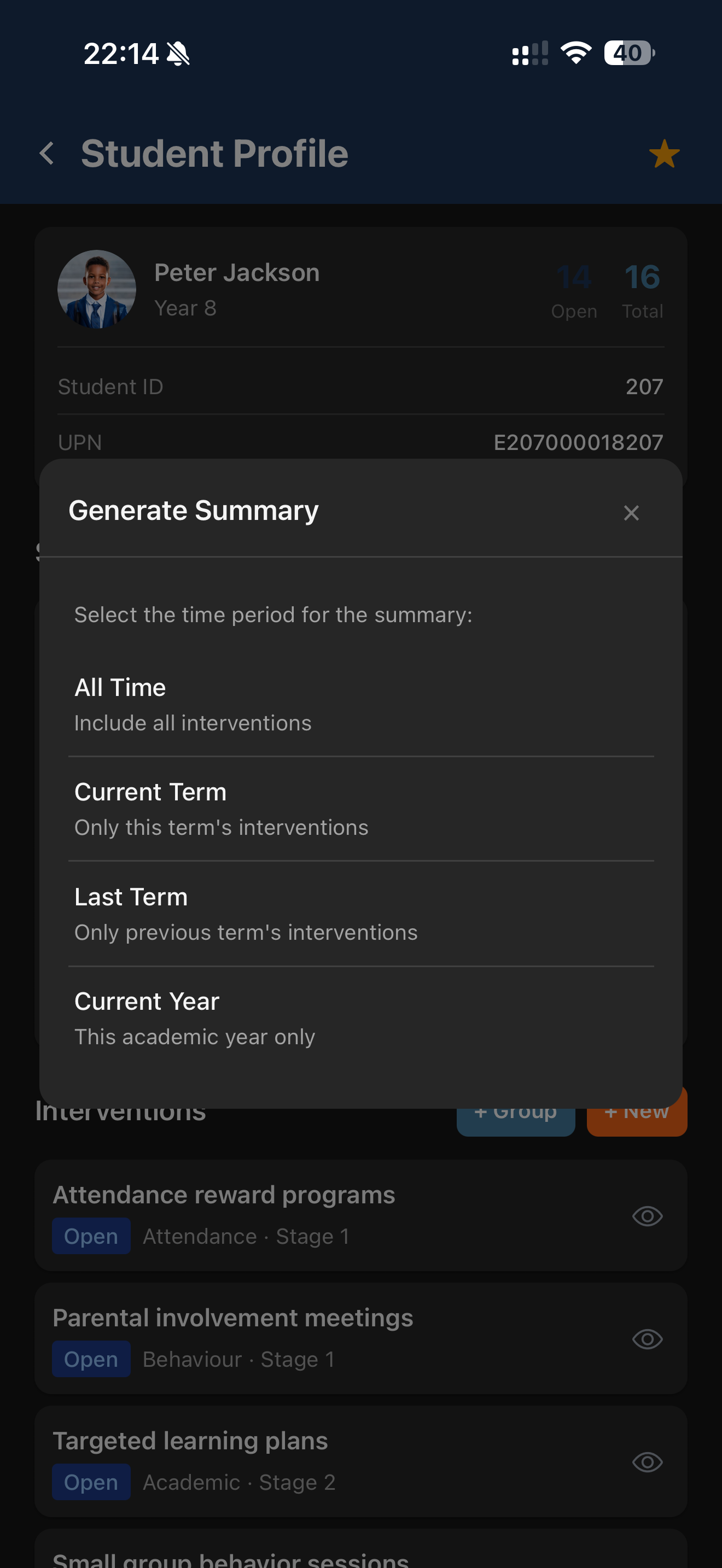 Meeting - mobile view